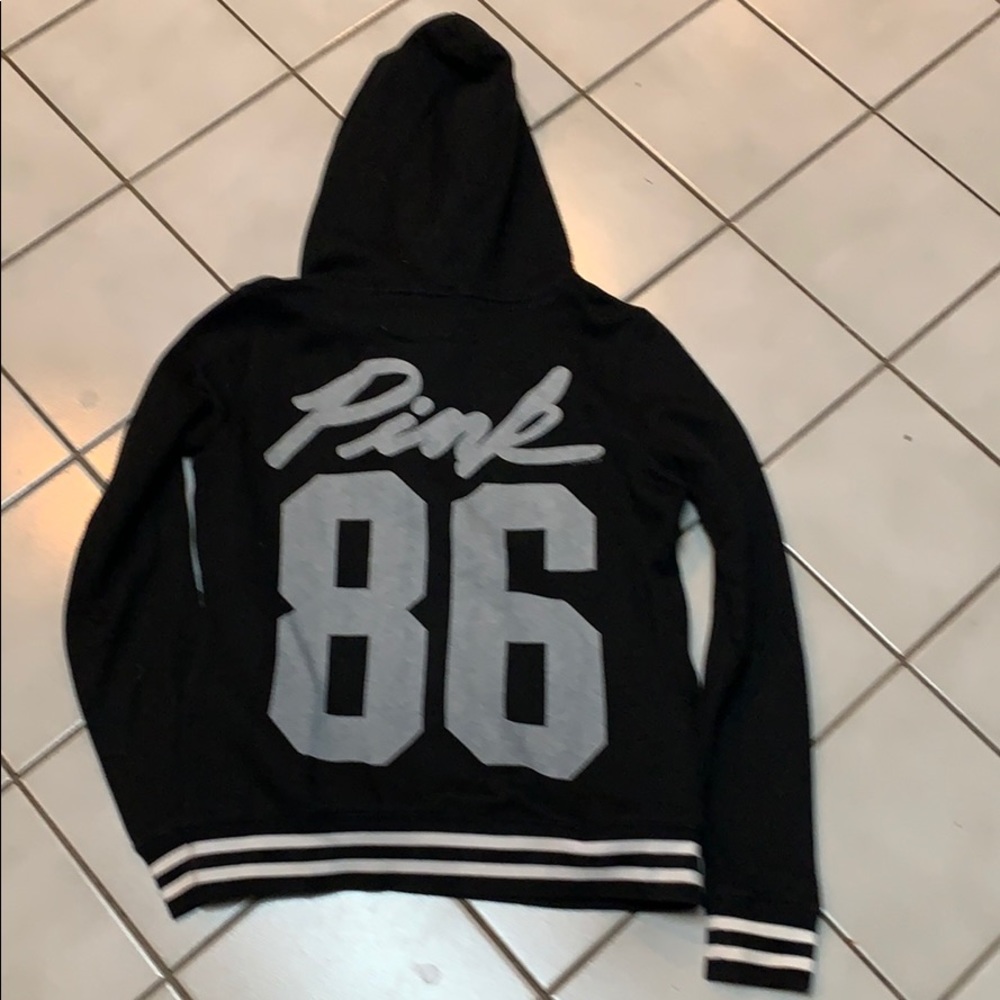 PINK Black quarter zip hoodie